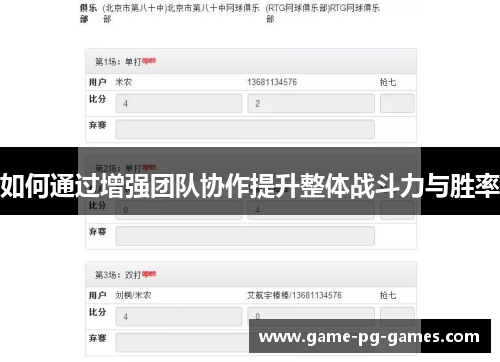 如何通过增强团队协作提升整体战斗力与胜率